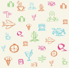 Summer doodle background - seamless