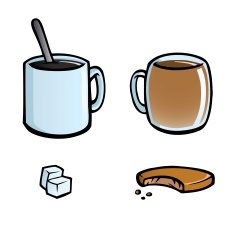 Set of hot drinks icons