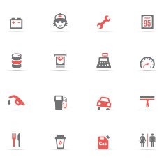 Icon Set Gas Station