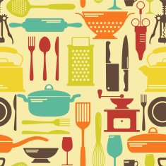Seamless vector kitchen background