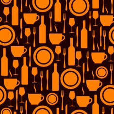 seamless pattern with kitchen utensils