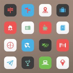 Summer travel icon set N3