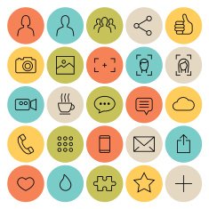 Flat Social Media icons N3