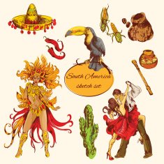 South america sketch set