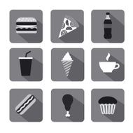 fast food icons gray