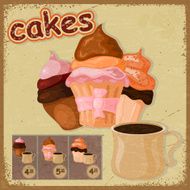 Vintage postcard with a picture of cake and