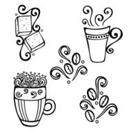 Vector Set of Coffee with Steam N2