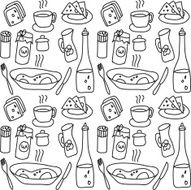 Food objects seamless pattern