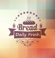 Cupcake food label over blurred geometrical background