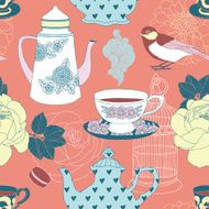 Tea time seamless vector pattern N4