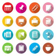 Office Equipment Circle Colorful Icons Vector N2