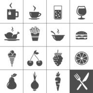 Food and drinks icon set Simplus series