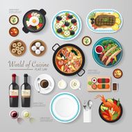 Infographic food business flat lay idea Vector illustration