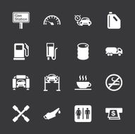 Gas Station Icons - White Series