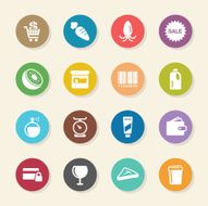 Supermarket Icons Set 2 - Color Circle Series