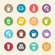 Drink Icons Set 3 - Color Circle Series