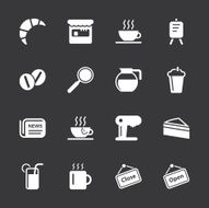 Coffee Shop Icons - White Series