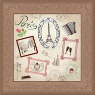 Paris landmark Eiffel tower Design elements