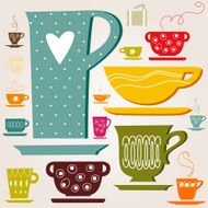 set of color cup wallpaper