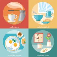Breakfast time concept icons N3