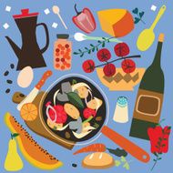 Supper set-food background