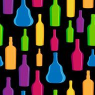 vector illustration silhouette alcohol bottle seamless pattern N3