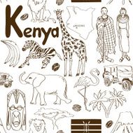 Sketch Kenya seamless pattern N2