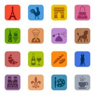 Colorful France Icon Set