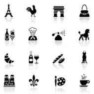 Black France Icon Set