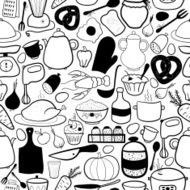 Vector kitchen seamless pattern