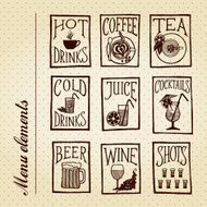 Retro menu icons - BEVERAGES