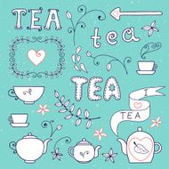 Tea card Set of elements for design N4