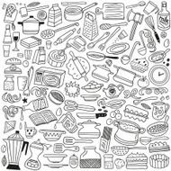 Cookery kitchen tools - doodles