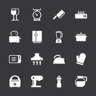Kitchen Utensils Icons - White Series
