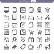Line icons Communication and Shopping