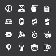 Take Out Food Icons - White Series