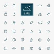 32 food and beverage line icons