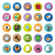 flat icons collection with long shadow N2