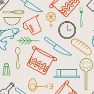 seamless pattern with cooking icons