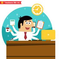 Multitasking and multipurpose businessman