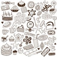 coffee and sweets - doodles collection N6