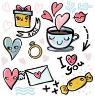 Set of Valentine&#039;s icons