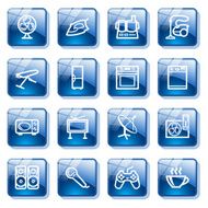 Home appliances set 2 Blue glass buttons series