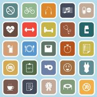 Wellness flat icons on blue background