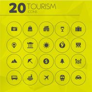 Simple thin tourism icon pack