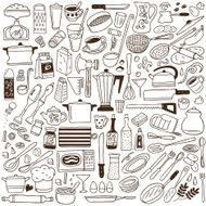 kitchen tools - doodles collection