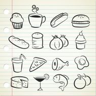 sketchy food icons