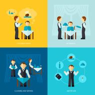 Waiter Man Icon Flat N3