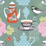 Tea time seamless vector pattern N5