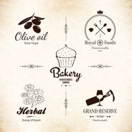 Label set for restaurant menu design N12